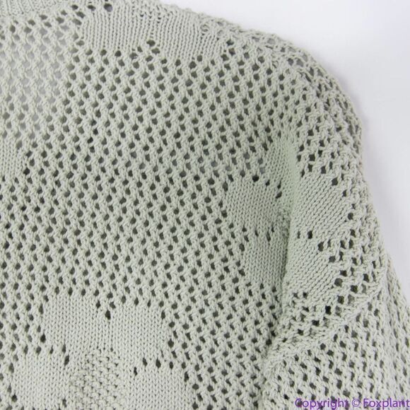 NEW Madewell 100% cotton Floral Open-Stitch Cardigan Sweater,‎ M, NF391 - Picture 9 of 16
